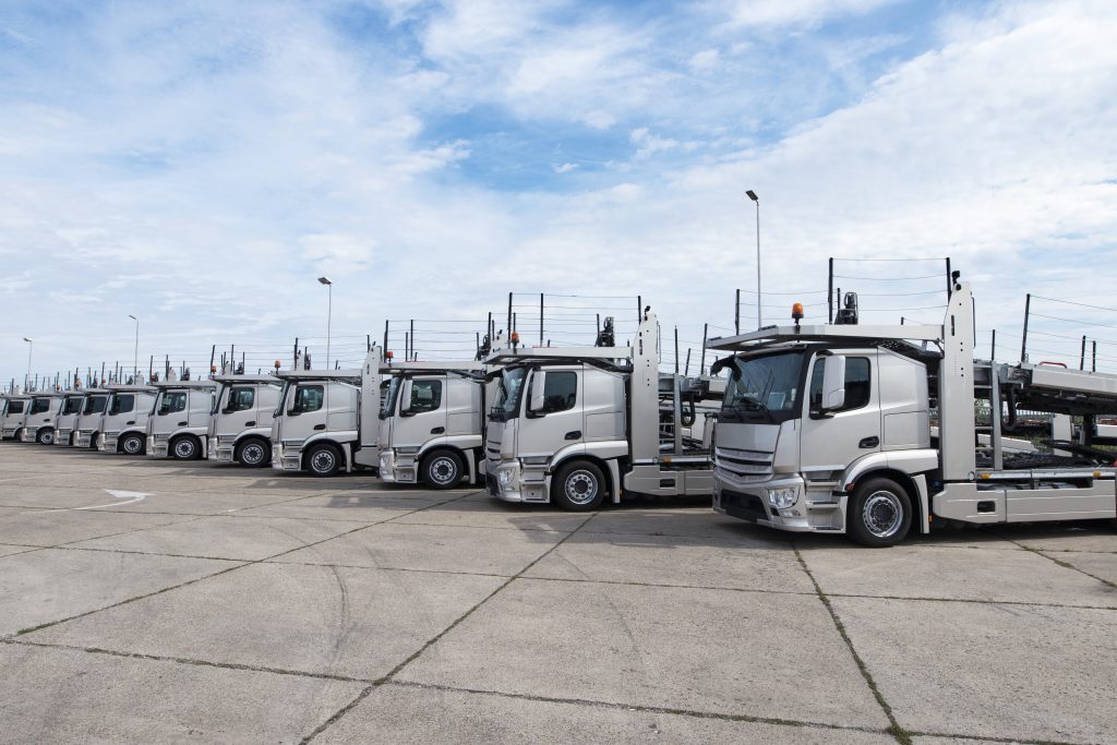 Group of trucks parked